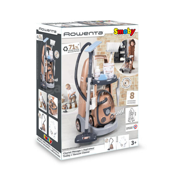 Smoby valymo vežimėlis + Rowenta dulkių siurblys