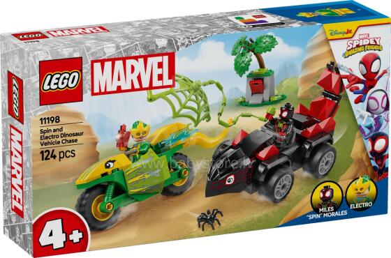 LEGO Spidey sukimo ir Elektro dinozaurų transporto priemonių gaudynės