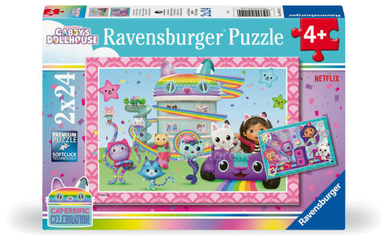 Ravensburger dėlionė 2x24 dalys: Gabby's Dollhouse