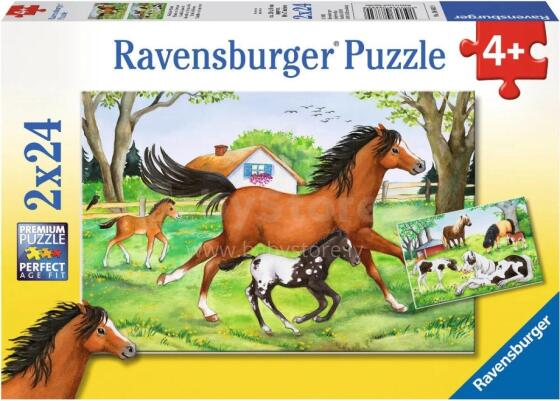 Ravensburger dėlionė 2x24 vnt. Arklių pasaulis