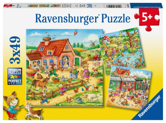 Ravensburger dėlionė 3x49 vnt. Atostogos kaime