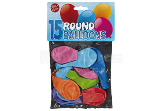 Bini Round Balloons, 15 Pieces 
