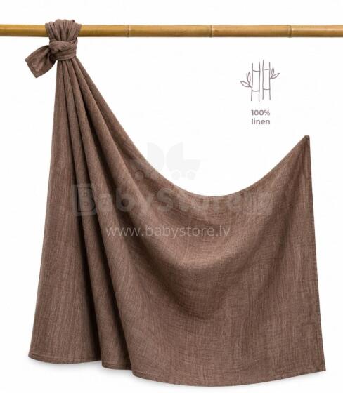 La Bebe™ Eco Natural Linen Swaddle Art.294581 Brown Aukštos kokybės vystymo antklodė, pagaminta iš natūralaus lino (150x100 cm)
