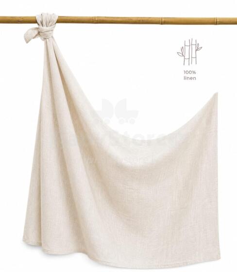 La Bebe™ Eco Natural Linen Swaddle Art.294583 Light Beige Aukštos kokybės vystymo antklodė, pagaminta iš natūralaus lino (150x100 cm)