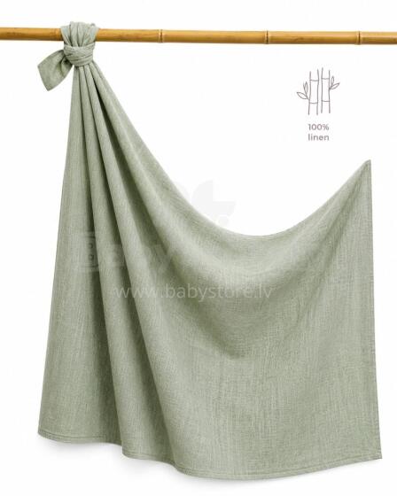 La Bebe™ Eco Natural Linen Swaddle Art.294584 Olive Aukštos kokybės vystymo antklodė, pagaminta iš natūralaus lino (150x100 cm)