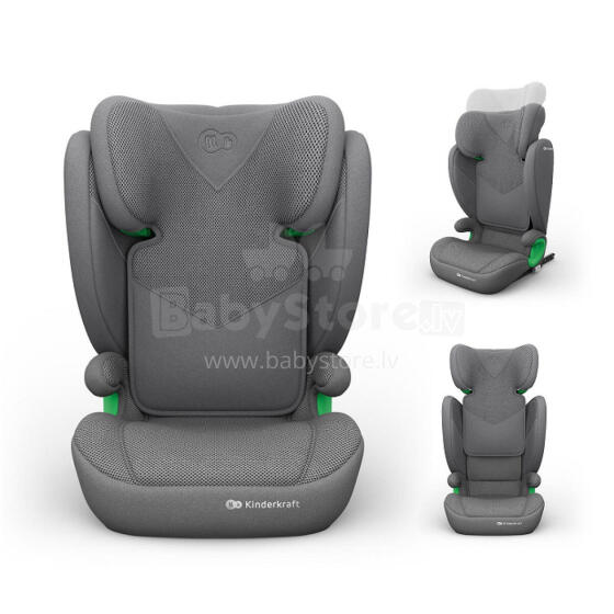 KINDERKRAFT Автокресло JUNIOR FIX 2 PLUS i-Size серое