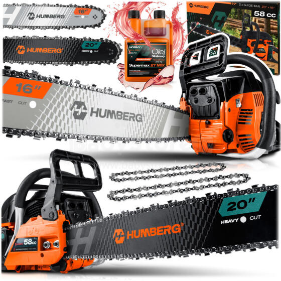 Benzininis grandininis pjūklas 16" Humberg HM-662 + Alyva