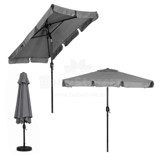 Prostokątnis didelis sodo skėtis įstrižas sulankstomas su rankenėle pilkas 200x130 cm MultiGarden