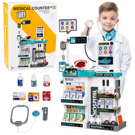 Large Medical Set Medical Table Doctor Lights Sounds Accessories 61 pcs.