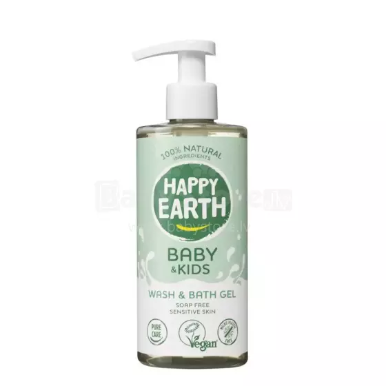 Happy Earth Baby Wash Art.296497 100% looduslik dušigeel-vannivaht beebidele ja lastele, 300ML