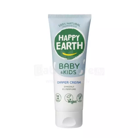 Happy Earth Diaper Cream Art.296498 100% looduslik nahka kaitsev lõhnatu mähkmekreem, 75 ml