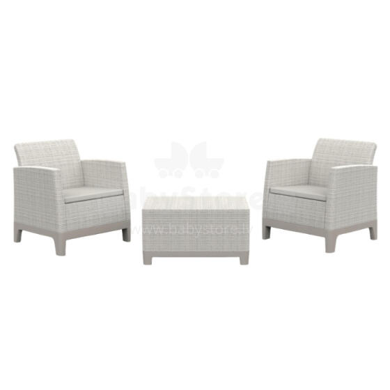 Garden furniture set Scandi Forma Balcony Set pebble gray/light beige