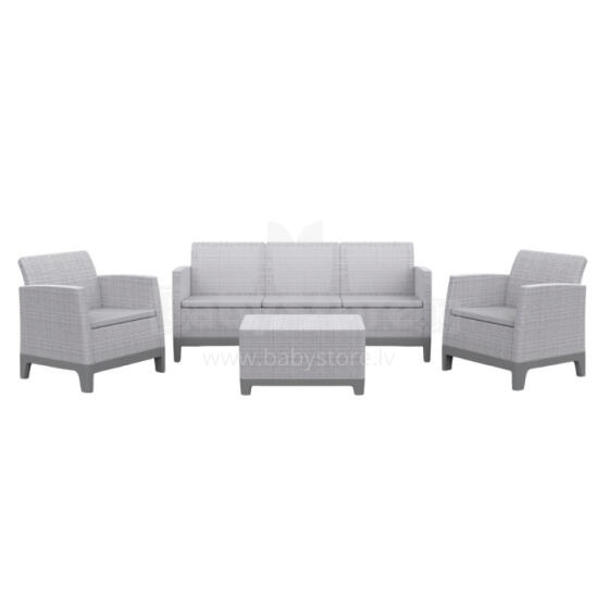 Garden furniture set Scandi Forma 3 Seater Set light grey/dark steel grey