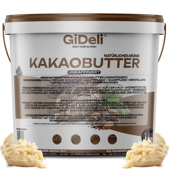 GiDeli Cocoa Butter  Art.297217 Kakavos riebalai, giliai drėkinantys ir atkuriantys, 1 kg