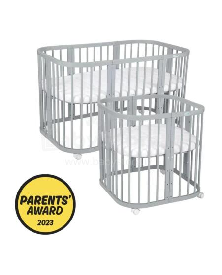 Waldin Baby Collection Bed Crib  7 in 1 Art.297433 Grey Multifunctional wooden 7-in-1 transforming crib