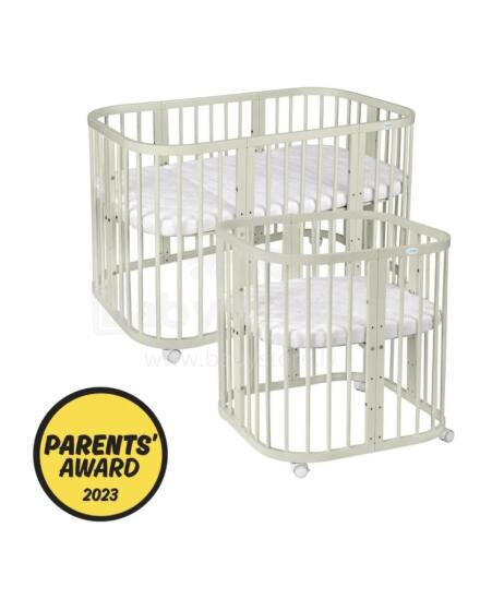 Waldin Baby Collection Bed Crib  7 in 1 Art.297434 Olive Multifunctional wooden 7-in-1 transforming crib
