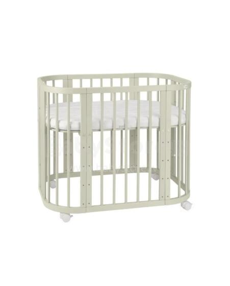 Waldin  Bed Crib  5 in 1 Art.297546 Olive Multifunctional wooden 5-in-1 transforming crib