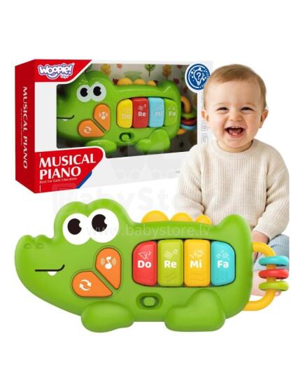 WOOPIE BABY Interactive Piano Crocodile Musical Keyboard Sounds Light 18m+