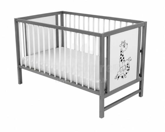 Elf Bed Bloom Art.298071 White/Grey Medinė kūdikio lovelė 120x60 cm