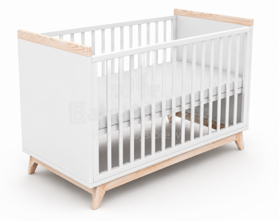 Elf Bed Vigo Art.298086 White Medinė kūdikio lovelė 120x60 cm