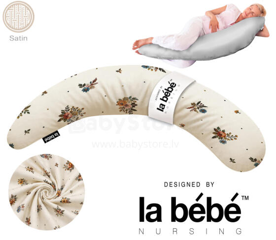 La Bebe™ Moon Satin Art.996510 Large Maternity & Nursing Pillow with Memory Foam Filling (Extra Soft & Silent Body-Contouring Fill) 36×195 cm