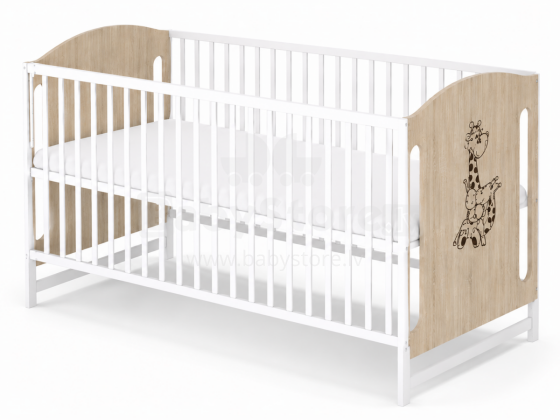 Elf Bed Meadow Art.298166 White/Pine Medinė kūdikio lovelė  (120x60 cm)