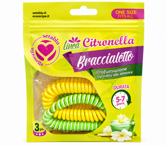 Bebe Basic Baby Bracelet Citronella Art.298203 Citronelės atbaidanti apyrankė nuo uodų