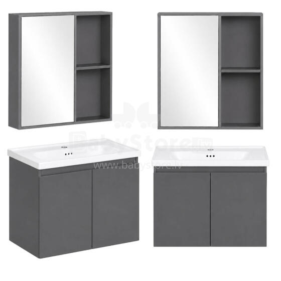 Bathroom Vanity Unit with Sink and Mirror Furniture Set Wall-Mounted ModernHome