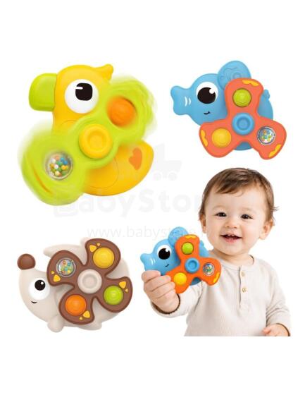 WOOPIE BABY Spinning Sensory Toys with Suction Cups Animals 3 pcs.