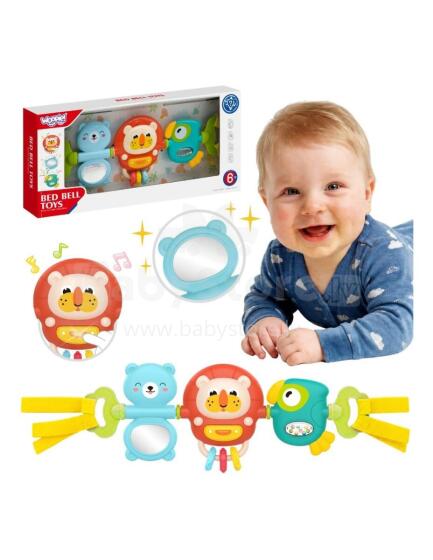 WOOPIE BABY Stroller Crib Hanging Sensory Musical Rattle Mirror 6m+