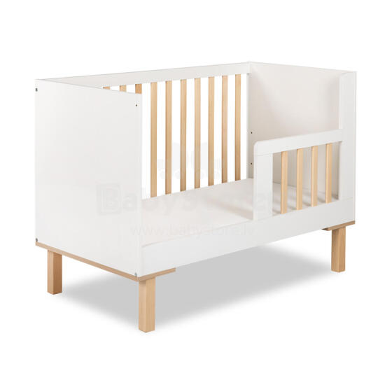 KLUPŚ Bed 120x60 with Barrier LAURA White-Beech
