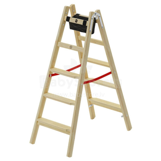 Double-sided ladder H77 ComfortLine / wooden / 2x5 steps