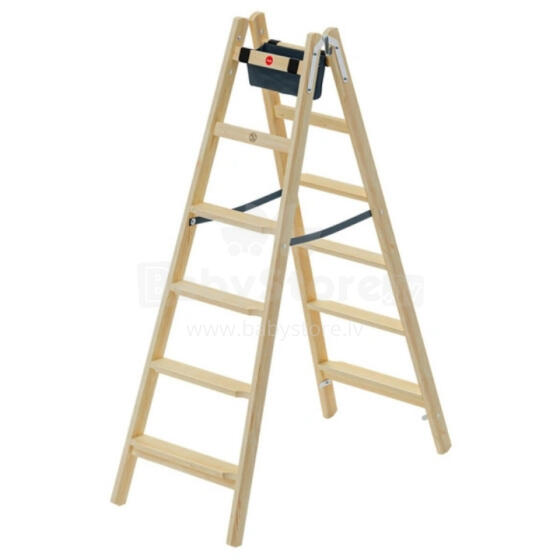 Double-sided ladder H77 ComfortLine / wooden / 2x6 steps