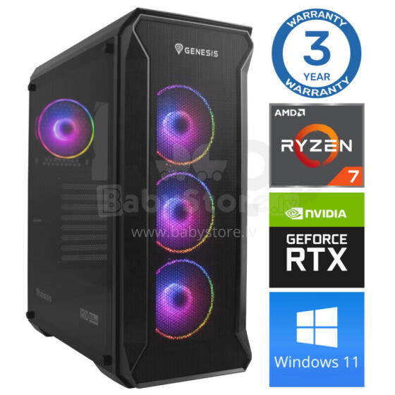 INTOP Ryzen 7 5700X 16GB 1TB M.2 NVME RTX5050 8GB WIN11 Genesis +RGB cooler