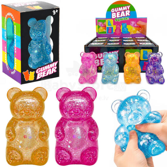 GNIOTEK SQUISHY MIŚ BROKATOWY 4 KOLORY