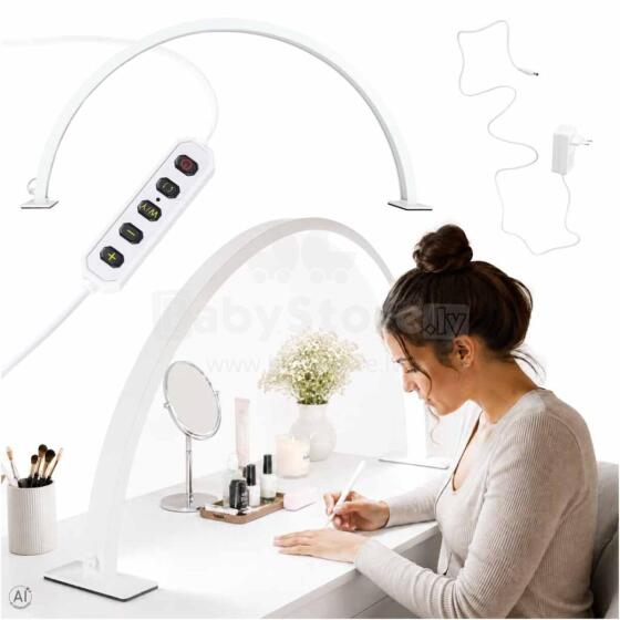 Ikonka Art.KX2643 Lampa kosmetyczna LED bezcieniowa biurkowa do manicure paznokci łuk biała