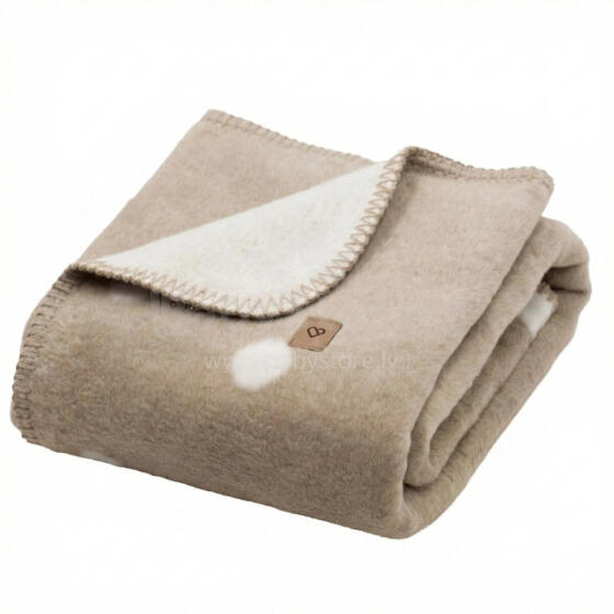 Blanket - BARI - COTTON - DOTS - size 75x100  - ECRU /BEIGIE