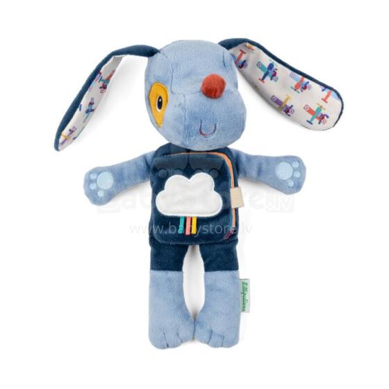 Soft toy with fabric book - Jules the dog (glow-in-the-dark)