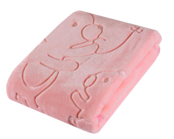 EASY CARE 502 Acrylic Blanket Embossed Solid Color 80x110 Pink