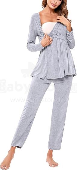Litherday Nursing Pyjamas Art.32699 Light Grey пижама для беременных / кормления