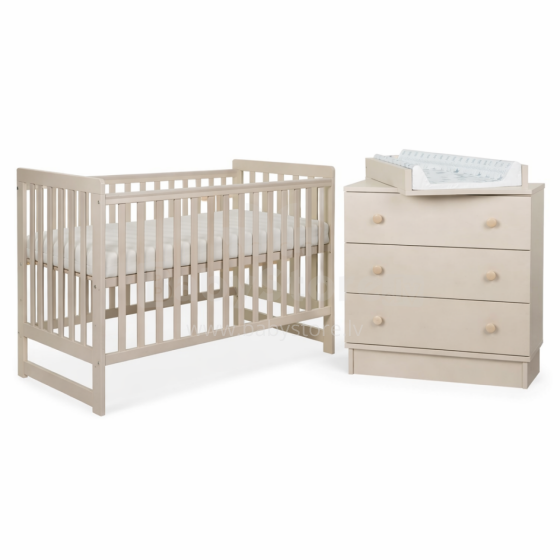La Bebe™ Bedding Wood Set Tomi Art.43626 Cashmere  Vaikų baldų komplektas: lova ir komoda