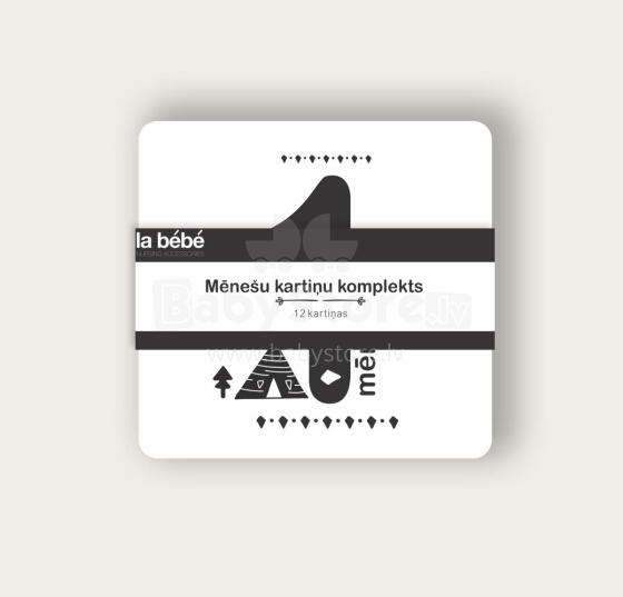 La bebe™ 12 Baby Monthly Cards Art. 44306, 12 карточек для фотосессий младенца – по месяцам, лучший подарок для новорожденного