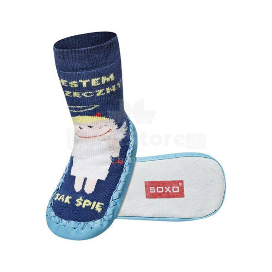 Soxo Baby Art.21346 Носочки-тапочки на кожаной подошве