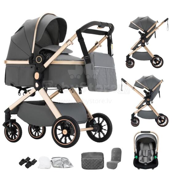 Shineey 3-in-1 Pushchair Buggy Art.U9-X Grey