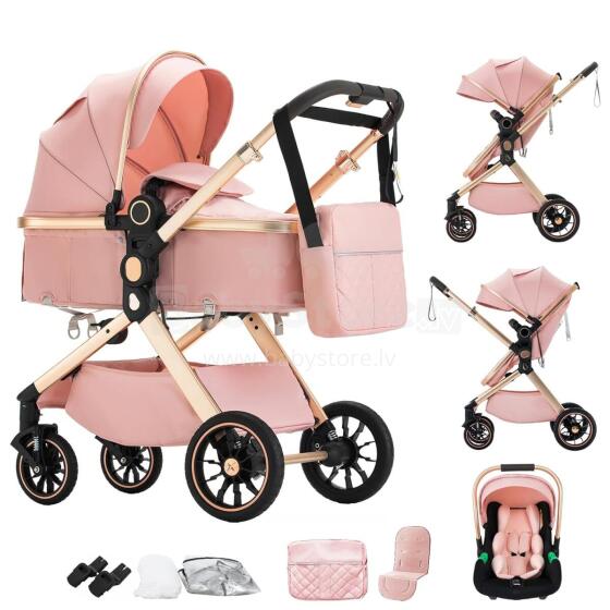 Shineey 3-in-1 Pushchair Buggy Art.U9-X Pink