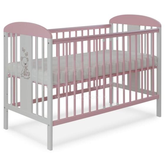 La Bebe™ Kids Wood Cot  Tomi 20 Art.64933 Pink  Vaikiška medinė lovelė 120x60 cm