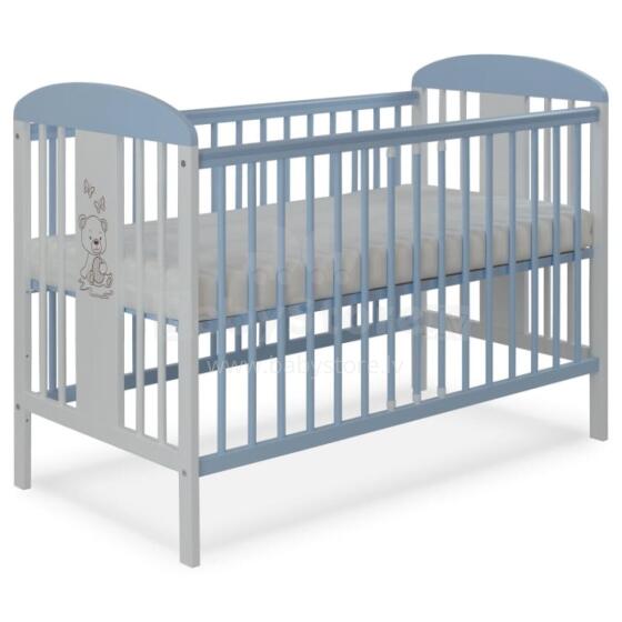 La Bebe™ Kids Wood Cot  Tomi 20 Art.74462 Blue Vaikiška medinė lovelė 120x60 cm