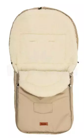 Sensillo Classic Romper Bag Art.84667 Cappuccino/Wool  vežimėlio miegmaišis su avies vilnos pamušalu