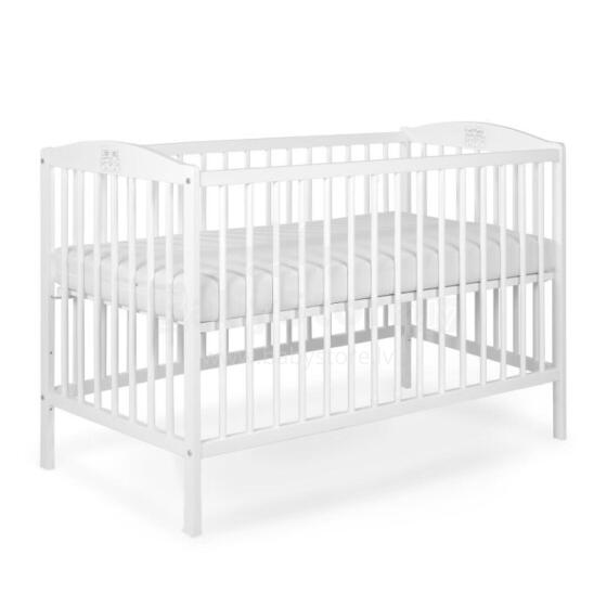 La Bebe™ Kids Wood Cot Tomi 7 Art.92454 White Vaikiška medinė lovelė 120x60 cm