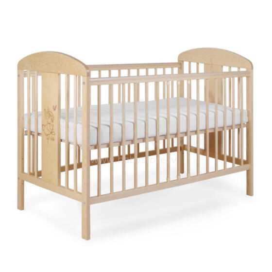La Bebe™ Kids Wood Cot Tomi 18 Art.92455 Natural Vaikiška medinė lovelė 120x60 cm
